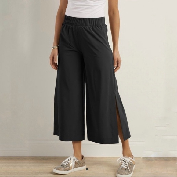 NWT Soft Surroundings Go Lively Slit Hem Cropped Pants Elastic Waist XS Petite - Picture 1 of 12
